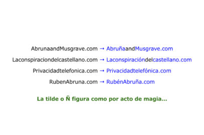 Dominios tildados (o con ñ)