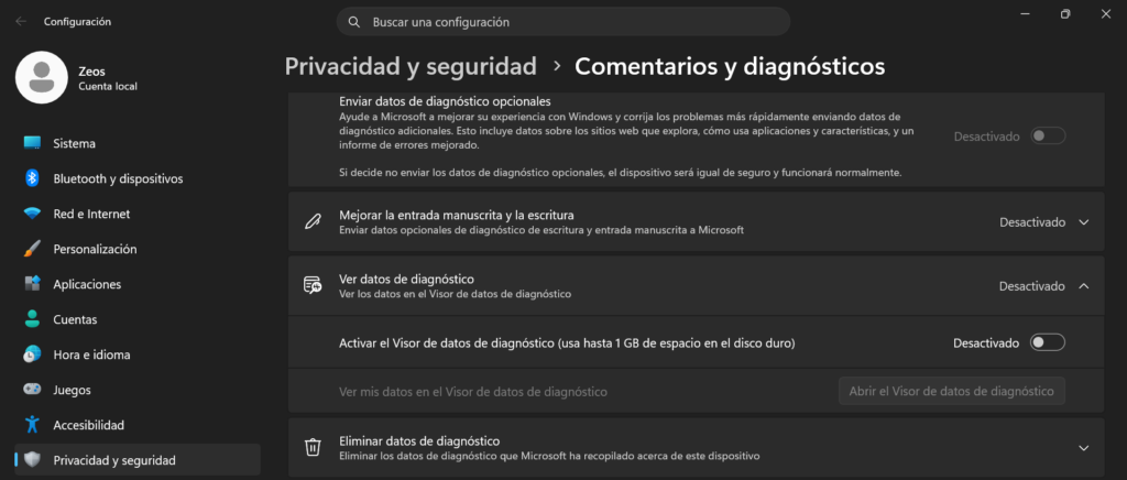 El resultado después de invocar la Directiva. Ya no se envían datos. Está completamente apagado.