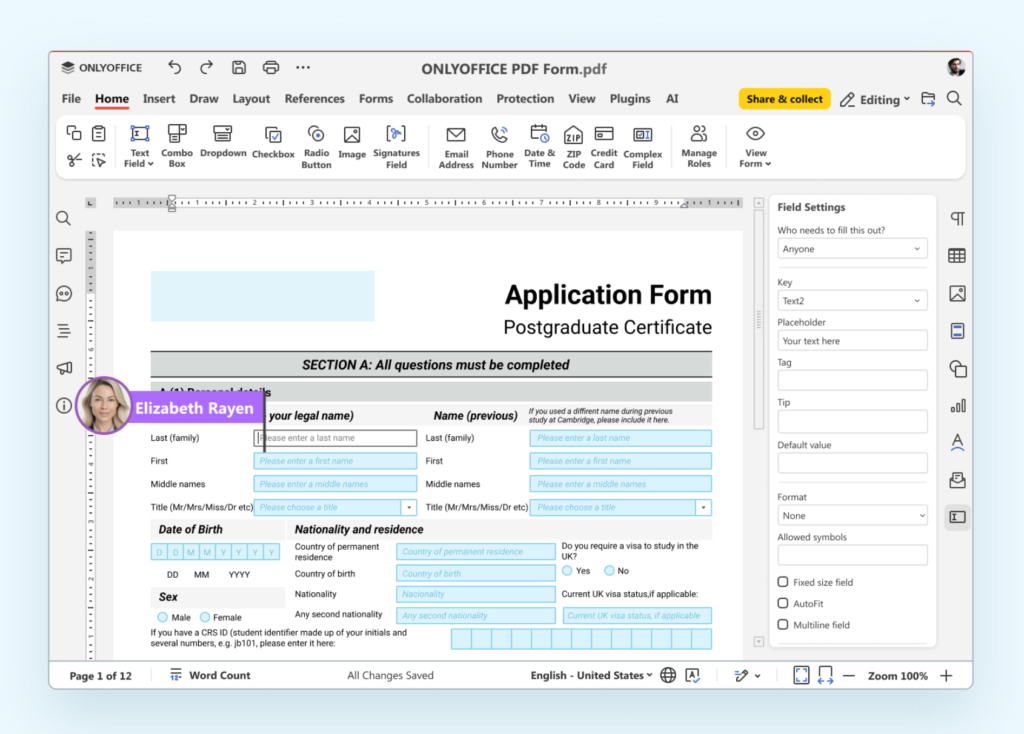 OnlyOffice-PDFs rellenables