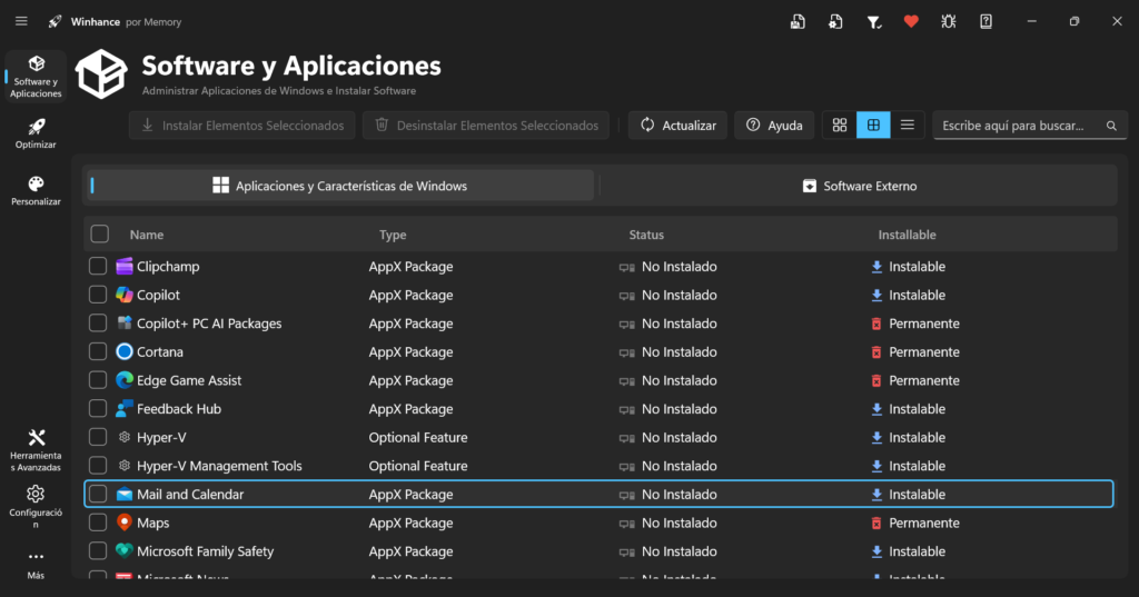 Winhance-seleccionar-aplicaciones