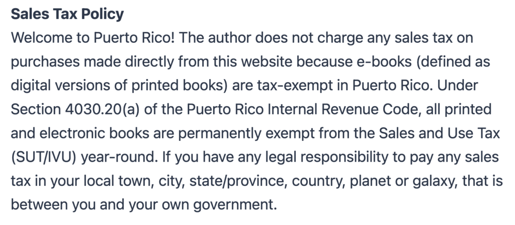 Política de impuestos sobre la venta en la Puerto Rico